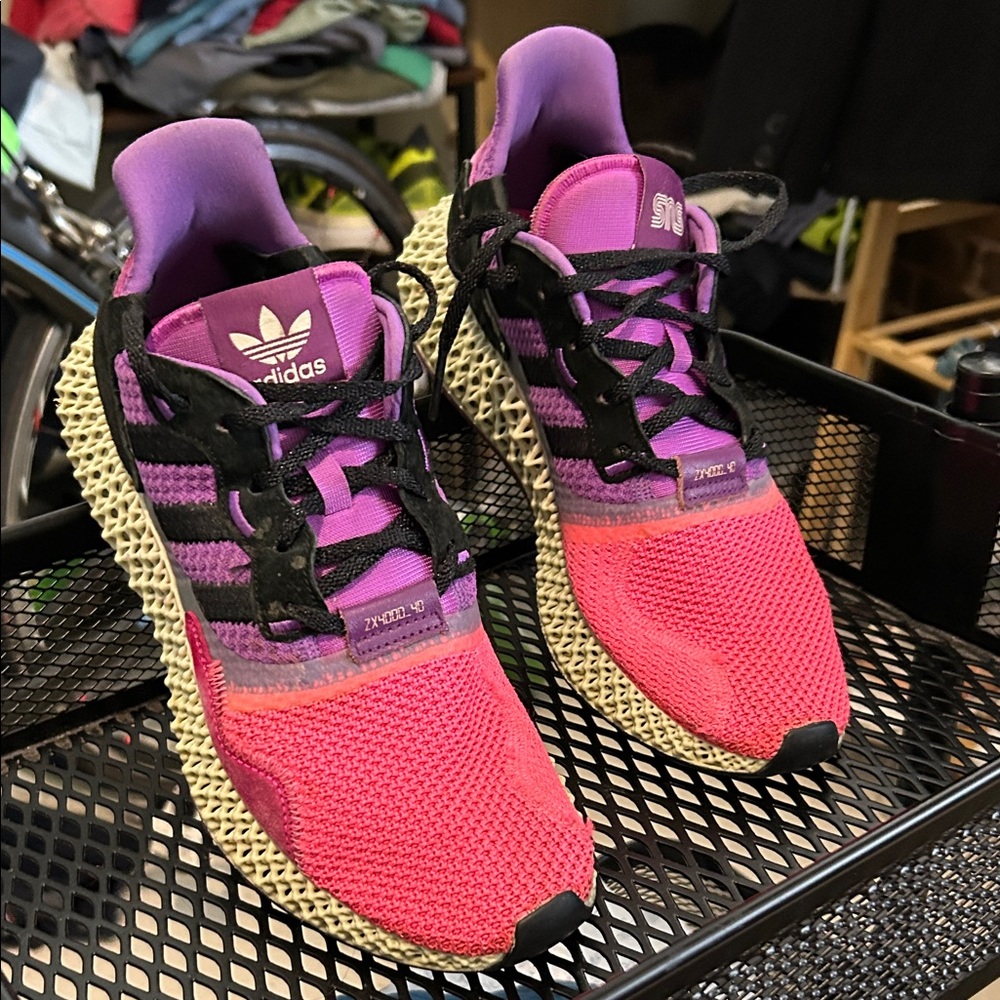 Adidas Men's Vibrant Pink and Purple Sneakers